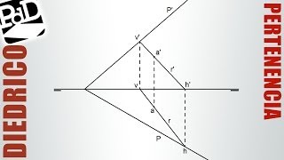 Pertenencia en Sistema Diédrico punto recta y plano [upl. by Yrneh]