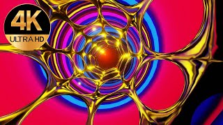 10 Hour 4k Fast moving Relaxing screensaver Rainbow Color Neon Deep Tunnel Abstract background video [upl. by Amliv67]