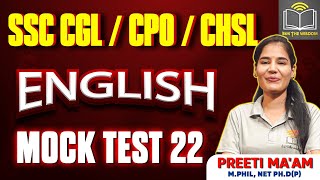 SSC CGLCPOCHSL 2024  mock test 22 by Preeti mam [upl. by Yddet100]