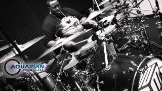 Aquarian Artist Eric Moore Playing Force Ten amp Triple Threat Drum Heads [upl. by Gavriella]