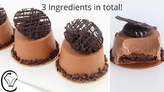 3 Ingredient Mini Mousse Cakes Chocolate Entremet Make Ahead Silky Smooth Mousse Chocolate Dessert [upl. by Alrich]