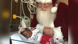 Santa visits NICU babies for their 1st Christmas [upl. by Jammin]