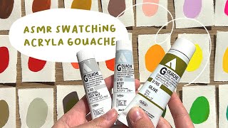 Swatching my entire collection of Holbein Acryla gouache ✷ 40 min Relaxing Swatches  No talking [upl. by Atinihc]