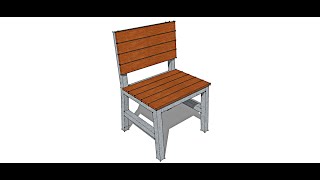 Sketchup tutorial 3  3D SIMPLE CHAIR [upl. by Emalee]