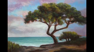 Tree amp Sea 3  4x6  Painting Demonstration [upl. by Gnidleif]