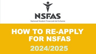 How to Reapply for NSFAS  MUST WATCH full Video for 2025 [upl. by Zavala13]