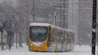 Tramways et neige à Mulhouse 71212 [upl. by Cadel]