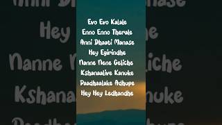 Evo Evo Kalale  love story movie song lyrics  sai pallavi  naga Chaitanya  lyrics video song [upl. by Rimisac148]