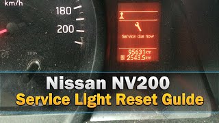 Service Light Reset on a Nissan NV200 Simple steps [upl. by Arries]