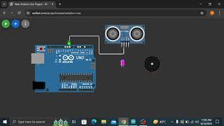 Obstacle Detection with Alarm  Arduino project  Wokwi Arduino simulator  Arduino Titan [upl. by Janiuszck629]