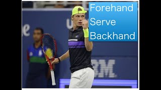 Denis Shapovalov Forehand Serve Backhand（シャポバロフのフォアハンド、サーブ、バックハンド動画） [upl. by Connie]