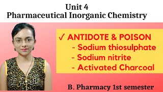 ANTIDOTE amp POISON  Sodium thiosulphate  Sod nitrite  Activated charcoal  Inorganic chemistry [upl. by Diet5]