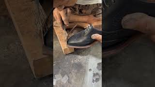 Making classic wingtip oxford in calf leather handmade diy bespoke leathercraft shoes usa [upl. by Lucinda]