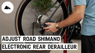 How to adjust your road Shimano electronic rear derailleur [upl. by Nitsirt]