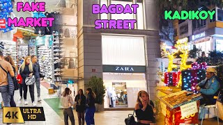 Istanbul Kadikoy District in 4K UHD  Cilek Street Fake Market Bahariye Street Bagdat Street [upl. by Camfort]