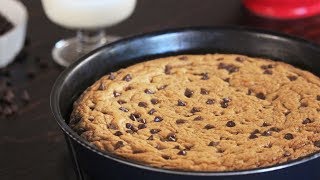 One Skillet Giant Chocolate Chip Cookie  How Tasty Channel [upl. by Noslrac]