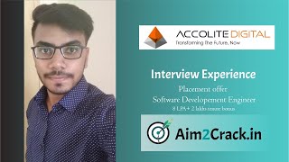 Accolite Digital Interview Experience  SDE  8 LPA  Online drive NONITPlacement 12  Aim2crack [upl. by Deeann]