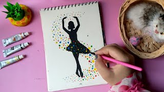 Easy Poster Color with Dancing Ballerina Girl Painting  Easy Poster Color painting [upl. by Airb]