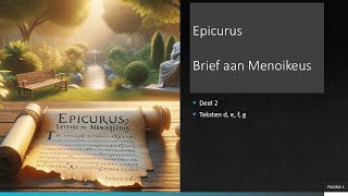 Epicurus Brief aan Menoikeus deel 2 [upl. by Ydaj]