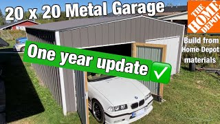 20x20 metal carport one year update and upgrades [upl. by Yrro]