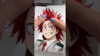 Destroying my art challenge  mha Kirishima drawing tiktok lainahsart shorts [upl. by Oiram]