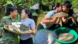 Harvesting a semirural fish pond Enjoying my husbands cooking  Linhs Life [upl. by Shelden826]