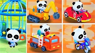 Little Panda Save The Town  Fun Driving Vehicles  Baby Panda Fun Puzzle Game [upl. by Refynnej]