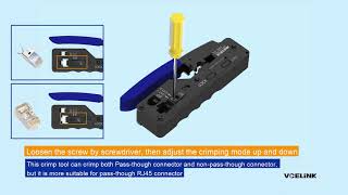 How to crimp shielded pass through connector with dovetail clip  VCELINK RJ45 passthrough crimper [upl. by Anileva]