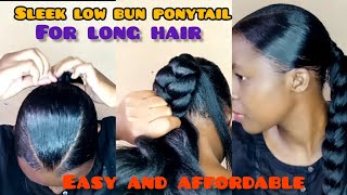 A LESS THAN 10 MINUTES SLEEK LOW BUN USING BRAIDING HAIRsusanmwanzaofficial [upl. by Iruyas790]