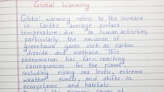 Write a short essay on Global Warming  Essay [upl. by Miche339]