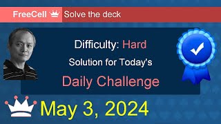 Microsoft Solitaire Collection FreeCell  Hard  May 3 2024 [upl. by Keiko]