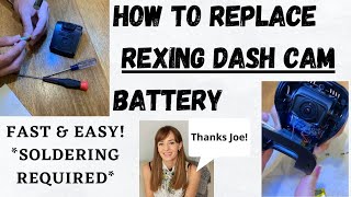 How to REPLACE DASH CAM Battery Stepbystep with Rexing [upl. by Weide]