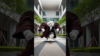 The Heroic White Cat Rescuing the Yellow Cat shorts cat animals animation ai [upl. by Kong]