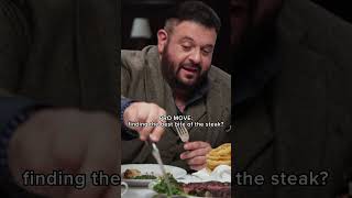 The ULTIMATE pro moves for eating at a steakhouse with Adam Richman amp Bryan Cranston 🥩 [upl. by Adlaremse]