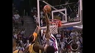 Rasheed Wallace Hammers a Crucial Tip Dunk Followed by a Rip Hamilton Techincal [upl. by Lowis947]