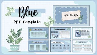 Aesthetic Blue PPT Template 18  Animated Slide Easy Simple FREE TEMPLATE [upl. by Flinn]