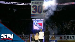 New York Rangers Honour Henrik Lundqvist With Touching Jersey Retirement Ceremony [upl. by Alcott]