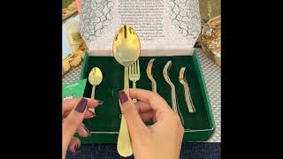 Premium Golden Cutlery  Set of 6 [upl. by Attenreb72]