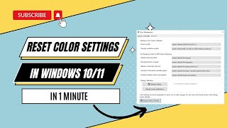 How to Reset Color Settings in Windows 10 or 11 [upl. by Sidoney]