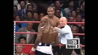 Rematch Evander Holyfield vs Mike Tyson Twists arms in frustation [upl. by Attenej]