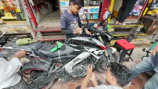 Bajaj Pulsar NS400z modifications  Fog lightslaminationlever guard [upl. by Giovanni]