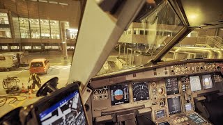 Airbus A320 COCKPIT Landing  Pilot Performs Manual Approach and Landing at Night [upl. by Philan]