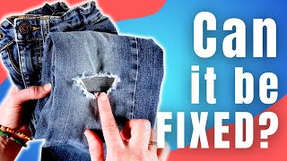 How To Easily Repair A Hole In Your Jeans With Minimal Sewing [upl. by Ogden]