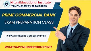 Prime Commercial Bank Exam Preparation Class15 MCQ Related to Computer and IT [upl. by Pedaias]