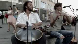 Magical Handpan Music and Flute  street Performance in Moscow [upl. by Januarius495]