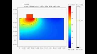 100 sec Cardiac RF Ablation Comsol 35 Simulation with Arrhenius Damage Contour [upl. by Uon169]