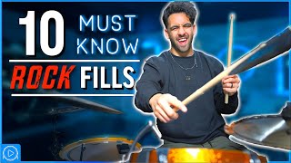 10 MUST KNOW Rock Fills For Beginner Drummers [upl. by Silyhp]