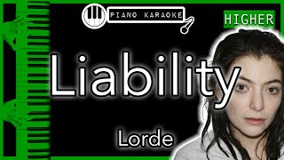 Liability HIGHER 3  Lorde  Piano Karaoke Instrumental [upl. by Queridas]