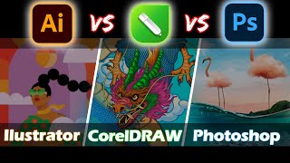 Illustrator vs Photoshop vs CorelDraw 2022 explained in Urdu amp Hindi [upl. by Armil]