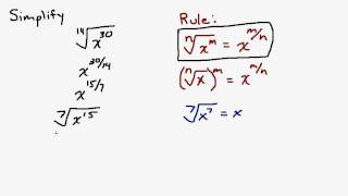 Simplify Radical Expression with Variables  Reducing Fractional Exponent [upl. by Hiltan538]